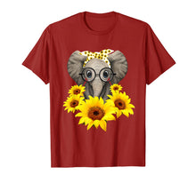 Load image into Gallery viewer, Elephant Sunflower Cute Elephant Love Sunflower T-Shirt-112569
