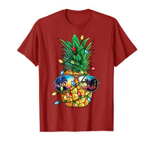 Load image into Gallery viewer, Pineapple Christmas Tree Lights Xmas Men Gifts Sunglasses T-Shirt-226693
