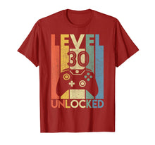 Load image into Gallery viewer, Level 30 Unlocked Shirt Funny Video Gamer 30th Birthday Gift T-Shirt
