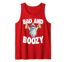Load image into Gallery viewer, Bad And Boozy Drinking Ghost Funny Halloween Scary Gift Tank Top
