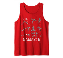 Load image into Gallery viewer, Funny Halloween Namaste Skeletons Yoga, Namaste Om Halloween Tank Top
