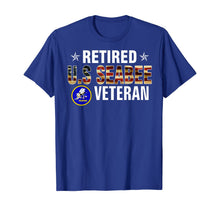 Load image into Gallery viewer, Vintege Retired US Seabee Veteran American Flag Cool Gift T-Shirt
