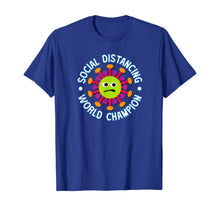 Load image into Gallery viewer, Social Distancing World Champion Funny Introvert Virus T-Shirt-88656
