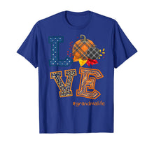 Load image into Gallery viewer, Womens LOVE Grandma Life Plaid Pumpkin Fall Thanksgiving T-Shirt
