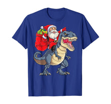 Load image into Gallery viewer, Santa Riding Dinosaur T rex Christmas Gifts Boys Men Xmas T-Shirt
