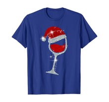 Load image into Gallery viewer, Wine Glasses Santa Hat Christmas Tee Funny Wine Lover Gift T-Shirt

