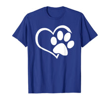 Load image into Gallery viewer, Dog Puppy Shirt - I Love Dogs Paw Print Heart Cute Women Men
