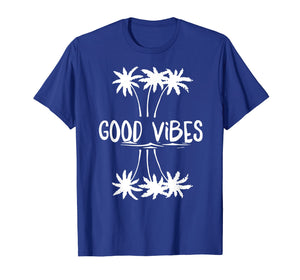 Good Vibes White Letter palm T Shirt for Women Men