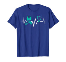 Load image into Gallery viewer, Heartbeat Sexual Assault Awareness Shirt Teal Ribbon Shirt
