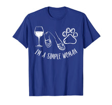 Load image into Gallery viewer, I&#39;m A Simple Woman Funny Wine Flip Flops Dog Paw Gift T-Shirt
