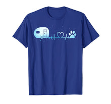 Load image into Gallery viewer, camping car lover heartbeat dog paws gift T shirt
