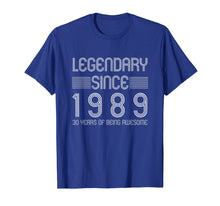 Load image into Gallery viewer, 30th Birthday T Shirt - 30 Years Of Being Awesome Since 1989
