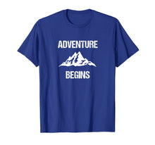 Load image into Gallery viewer, Adventure Begins - Hiking Camping Mountain Climber T-shirt
