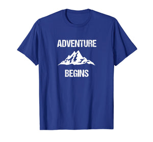 Adventure Begins - Hiking Camping Mountain Climber T-shirt