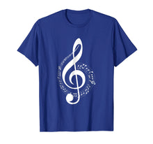 Load image into Gallery viewer, Music Note T Shirt White Clef Musical Symbol for Musician
