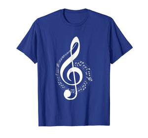 Music Note T Shirt White Clef Musical Symbol for Musician
