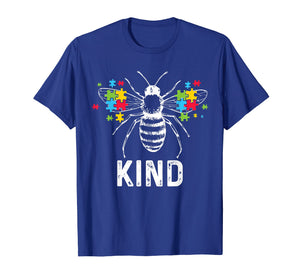 Autism Awareness Bee Kind Puzzle Pieces T Shirt Autist Tee