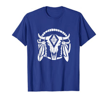 Load image into Gallery viewer, Aztec Pattern Cow Skull T Shirt Cowboy Indian Mexican Gift
