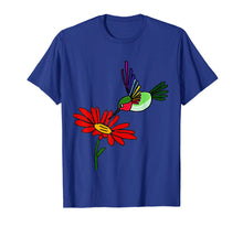 Load image into Gallery viewer, Smilenowtees Funny Hummingbird and Red Daisy Flower T-shirt
