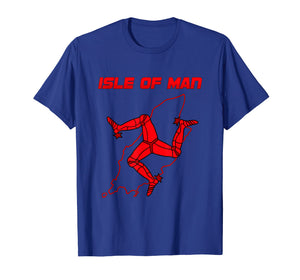 Isle of Man TT Race T-Shirt Red Map Triskelion