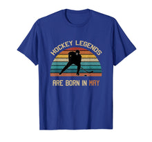 Load image into Gallery viewer, Hockey Legends are born in May vintage Ice Hockey T-shirt

