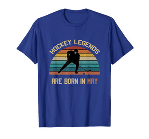Hockey Legends are born in May vintage Ice Hockey T-shirt