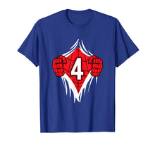 Load image into Gallery viewer, Superhero Birthday Shirt 4 Year Old Tshirt Girls Boys Comic
