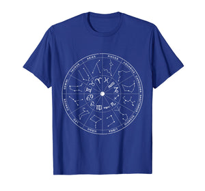 Constellation Shirt Vintage Retro Sky Map T-shirts