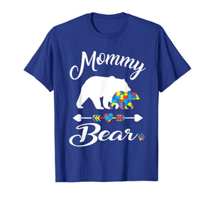 Mommy Bear Autism Awareness T Shirt Love Support Family
