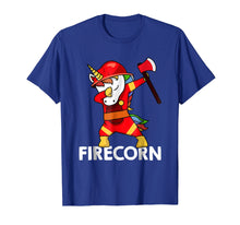 Load image into Gallery viewer, Firefighter Dabbing Unicorn T-shirt Funny Firecorn Dab
