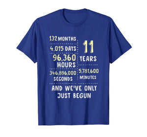 11 Years Anniversary T-Shirt Gift for Her or Him