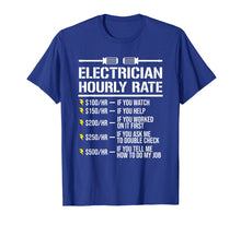 Load image into Gallery viewer, Funny Electrician Hourly Rate Humor T-Shirt
