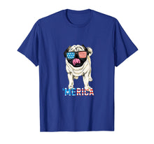 Load image into Gallery viewer, 4th July Shirt Gift Men Women Kids Merica Pug USA Flag Tee
