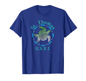 St. Thomas USVI T-Shirt Vintage Tribal Turtle Gift TShirt