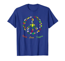 Load image into Gallery viewer, Peace Love Veggie Funny Vegetarian T-shirt Emblem Tee
