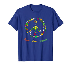 Peace Love Veggie Funny Vegetarian T-shirt Emblem Tee