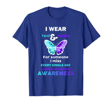 Load image into Gallery viewer, Teal and Purple Ribbon Suicide Prevention Awareness T-shirt
