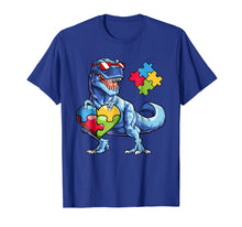 Load image into Gallery viewer, Dinosaur Puzzle Piece T shirt Autism Awareness Boys Kids Men
