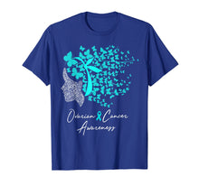 Load image into Gallery viewer, Ovarian Cancer Awareness Shirt Teal Butterflies TShirt
