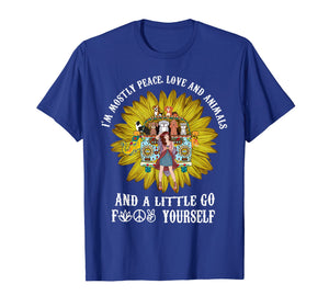 I'm Mostly Peace Love Animals Hippie Gift Shirt