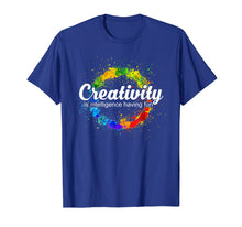 Load image into Gallery viewer, Creativity is intelligence having fun colorful art t-shirt
