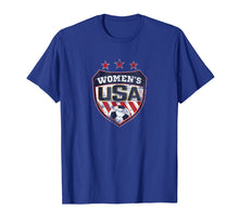 Load image into Gallery viewer, Distressed Soccer T-Shirt for Women with USA Shield
