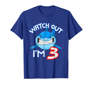 3rd Birthday Shark Shirt Funny 3 Years Old Boy Girl Shirt