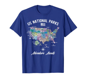 US National Parks Map T-Shirt