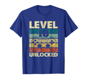 Level 18 Unlocked T-Shirt Vintage Gamer 18th Birthday Gifts