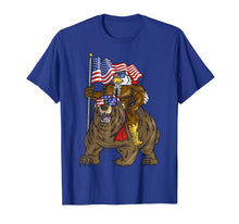 Load image into Gallery viewer, Proud American Bald Eagle On Bear 4th Of July With Flag T-Shirt
