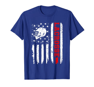 Lacrosse American Flag Distressed T-Shirt