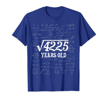 Load image into Gallery viewer, 65th Birthday Gift Tshirt - Square Root of 65 Years Old Men

