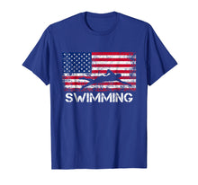 Load image into Gallery viewer, American Flag Swimming Shirt - Swimming Team Gift
