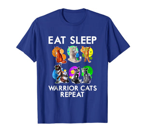 Eat Sleep Warrior Cats Repeat Funny Cat Lover T-Shirt